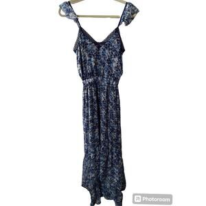 Ramy Brook Silk Hi-Low Printed Schena Dress NWT Size Xsmall Blue Retail $545.00